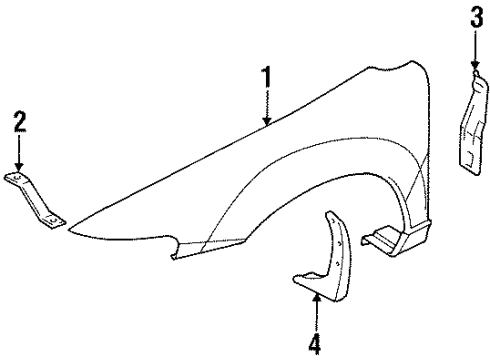 1999 Oldsmobile Cutlass Fender & Components Diagram