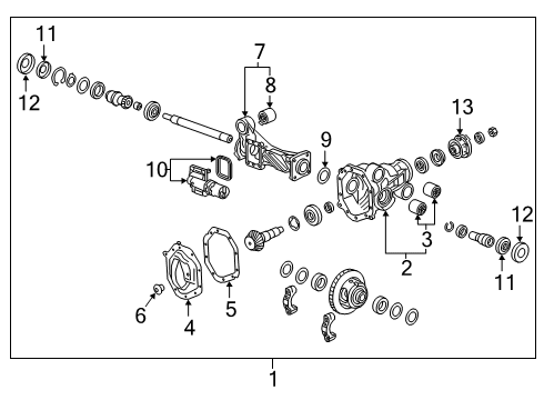 2020 GMC Sierra 1500 Carrier & Components - Front Diagram 1 - Thumbnail