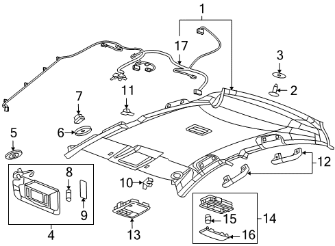 2016 Chevy Cruze Limited Harness Assembly, Roof Wiring Diagram for 95352948