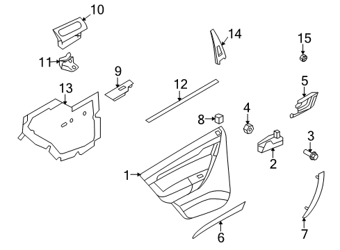 2010 Pontiac G3 Interior Trim - Rear Door Diagram