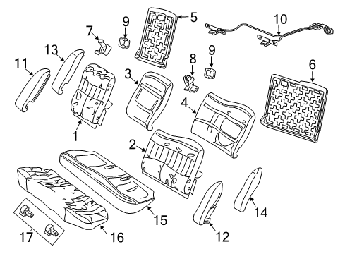 2003 Pontiac Grand Am Pad Asm,Rear Seat Back Cushion Diagram for 22604964