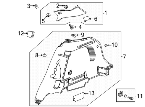 2020 Buick Encore GX Interior Trim - Quarter Panels Diagram