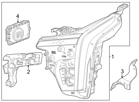 2024 Cadillac XT4 HEADLAMP ASM-FRT Diagram for 42864518