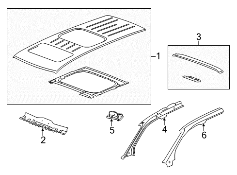 2009 Chevy Traverse Roof & Components Diagram 1 - Thumbnail