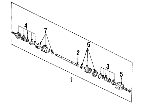 1989 Pontiac Sunbird Drive Axles - Front Diagram