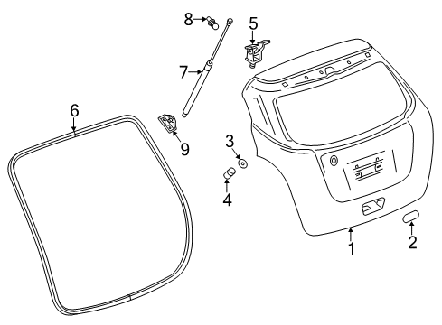 2016 Buick Encore Weatherstrip Assembly, R/Cmpt Lid Diagram for 42751845