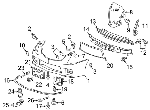 2011 Cadillac CTS Front Bumper Diagram 5 - Thumbnail