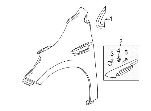 2022 Buick Enclave Vent Assembly, Front Fender Ornamentation Diagram for 84358903