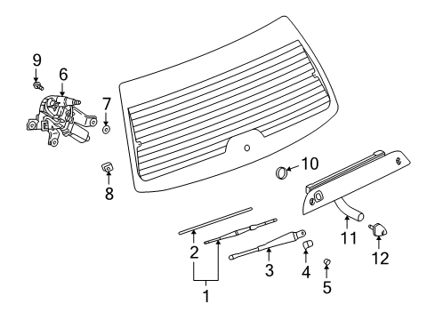 2002 Saturn Vue Nozzle,Rear Window Washer Diagram for 22732380