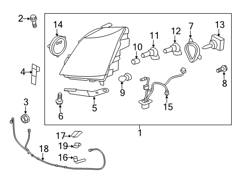 2011 Cadillac CTS Headlamps, Headlamp Washers/Wipers, Lighting Diagram 2 - Thumbnail