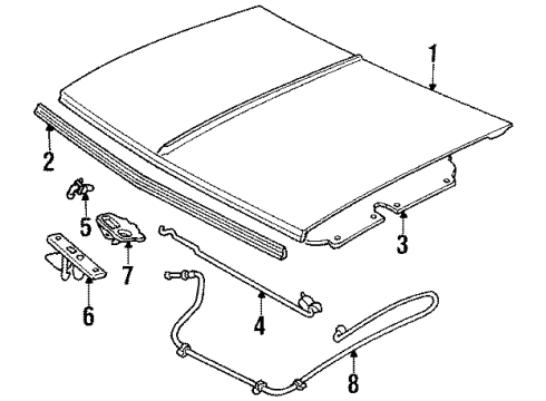 1984 Chevy Citation II Plate,Hood Name Diagram for 14038571