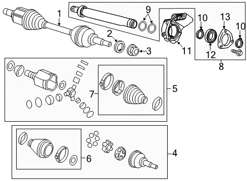 2017 Buick Verano Boot Kit, Front Wheel Drive Shaft Cv Joint Outer Diagram for 13318003