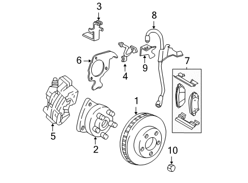 2005 Buick LeSabre Caliper Kit,Front Brake *Red Diagram for 89047764