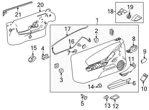 2015 Chevy Camaro Grille Assembly, Radio Front Side Door Upper Speaker *Black Diagram for 22963092