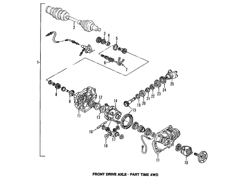 2004 GMC Envoy XUV Front Axle Shafts & Differential Diagram 2 - Thumbnail