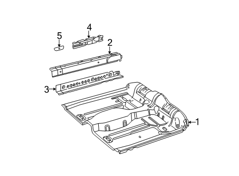 1996 Chevy Cavalier Floor & Rails, Exterior Trim, Body Diagram 3 - Thumbnail