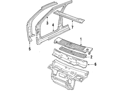 1984 Oldsmobile Firenza Cowl Diagram