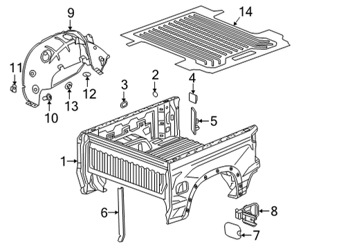 2020 GMC Sierra 3500 HD Pick Up Box Diagram 3 - Thumbnail