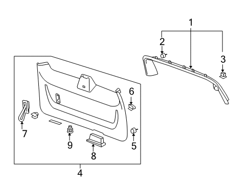 2011 GMC Yukon Molding Assembly, Lift Gate Window Upper Garnish *Light Cashmere Diagram for 15864310