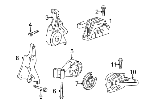 2014 Chevy Impala Engine & Trans Mounting Diagram