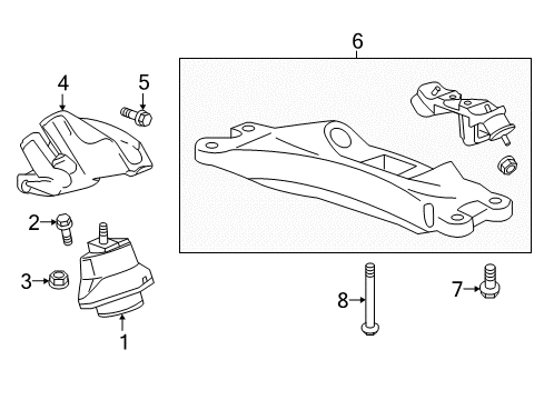 2020 Chevy Camaro Engine & Trans Mounting Diagram