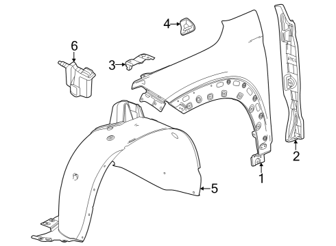 2024 Chevy Trax Fender & Components Diagram