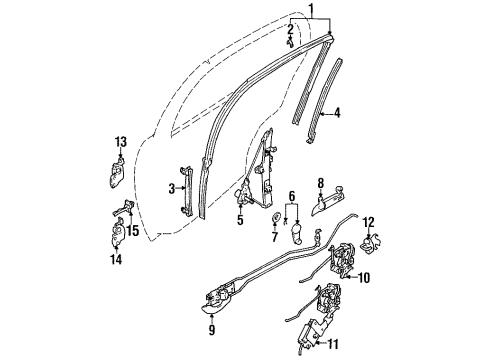 2000 Chevy Metro Hinge,Side Door No.2 (On Esn) Diagram for 30020322