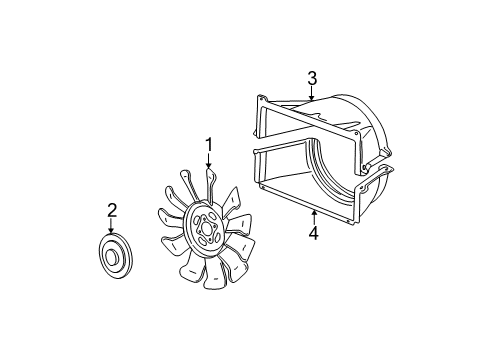 2008 Chevy Express 1500 Shroud Assembly, Radiator Fan Lower Diagram for 15751220