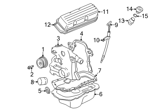 2003 Pontiac Bonneville Engine Parts & Mounts, Timing, Lubrication System Diagram 1 - Thumbnail