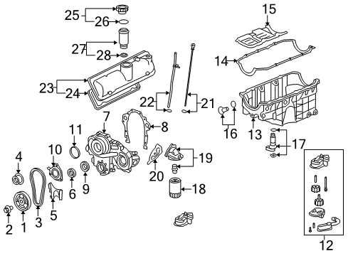 2007 Chevy Malibu Engine Parts, Mounts, Cylinder Head & Valves, Camshaft & Timing, Oil Pan, Oil Pump, Crankshaft & Bearings, Pistons, Rings & Bearings, Variable Valve Timing Diagram