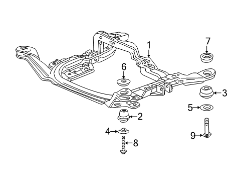 2005 Buick Rendezvous Suspension Mounting - Front Diagram