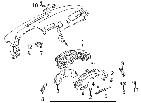 1999 Chevy Corvette Switch,Instrument Cluster Head Up Display Dimmer Diagram for 12198648