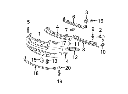 2007 Chevy Avalanche Front Bumper Diagram