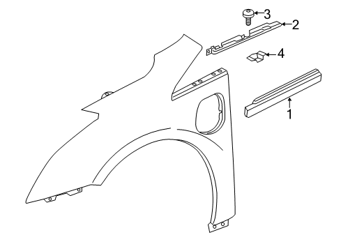 2014 Cadillac ELR Exterior Trim - Fender Diagram