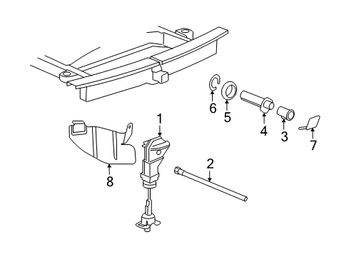 2008 Cadillac Escalade EXT Hoist Assembly, Spare Wheel Diagram for 84300486