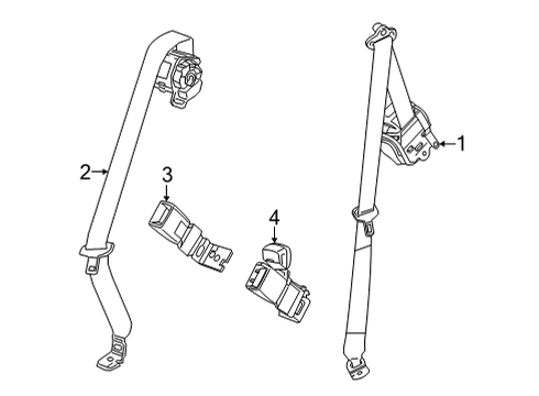 2023 Chevy Bolt EUV Rear Seat Belts Diagram