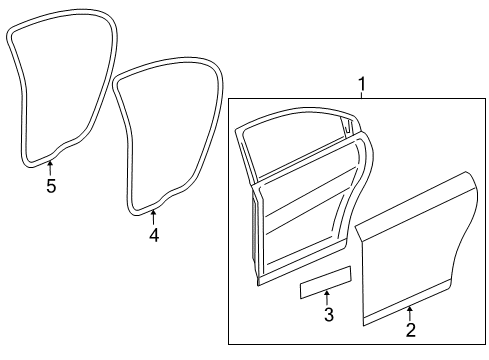 2017 Chevy Cruze Rear Door, Body Diagram