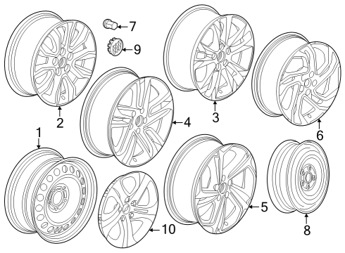 2021 Chevy Trailblazer Wheel, 16X7J Stl 40Mm O/S 115X5Xm12 B/C Diagram for 42481737