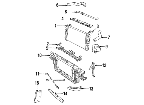 1994 Cadillac Fleetwood Radiator Upper Hose Assembly Diagram for 10260864