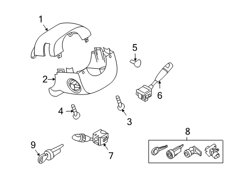 2009 Chevy Aveo Lock Kit,Complete Vehicle Diagram for 96814258