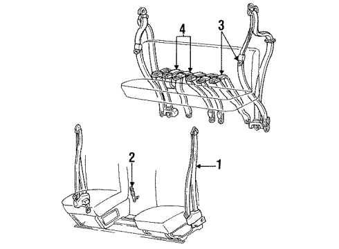 1992 Chevy P30 Belt Unit, Front Intermediate Seat Diagram for 15634834