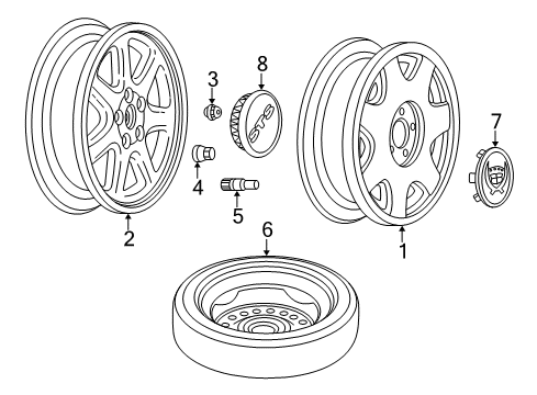 2001 Cadillac Seville Wheel Trim CAP (Chromed) *Chrome Diagram for 9593261