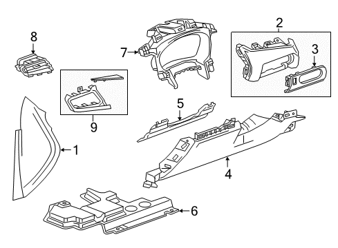 2018 Buick Enclave APPLIQUE ASM-I/P TR PLT *SILKY WILLOWW Diagram for 85126576