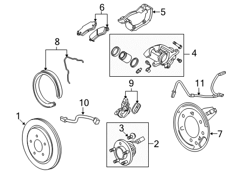 2008 Cadillac CTS Brake Components, Brakes Diagram 3 - Thumbnail