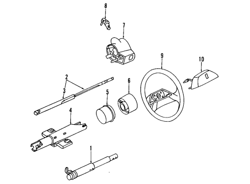 1992 Oldsmobile Cutlass Ciera Steering Column, Steering Wheel Diagram 4 - Thumbnail