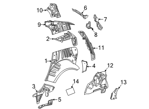 2024 Cadillac CT5 Panel Assembly, Qtr Inr Diagram for 84691639