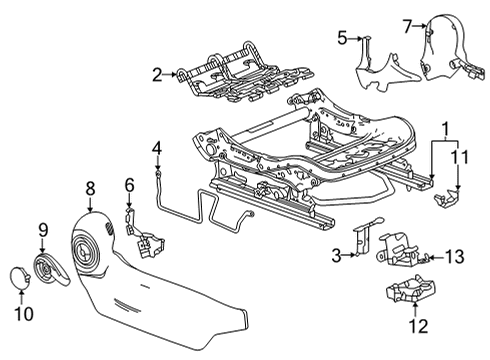 2023 Buick Encore GX Manual Seat Tracks & Components Diagram 2 - Thumbnail