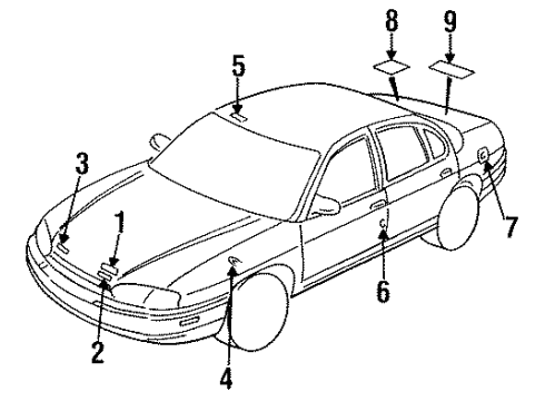 1995 Chevy Monte Carlo Label, Vehicle Emission Control Information Diagram for 24503793