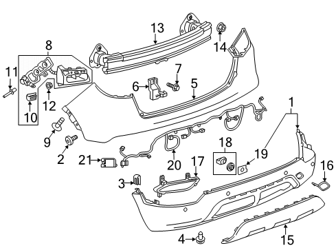 2017 Buick Encore Rear Bumper, Cover Diagram for 42541976