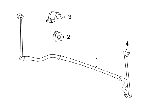 2008 Pontiac Grand Prix Stabilizer Bar & Components - Front Diagram